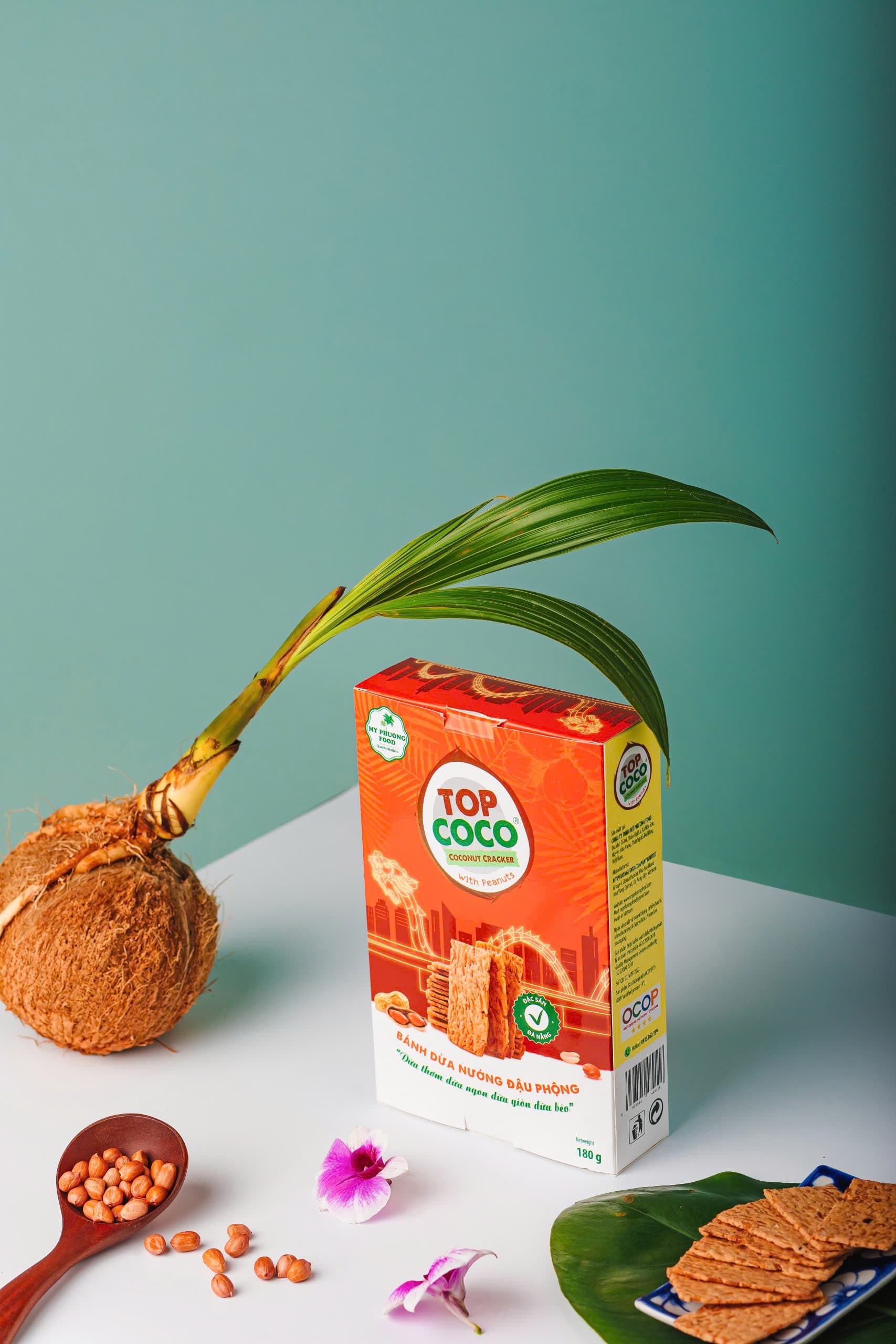 Bánh dừa nướng TOPCOCO – 180g (Vị Đậu phộng)